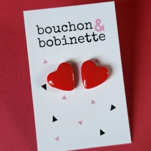Puces coeur rouge