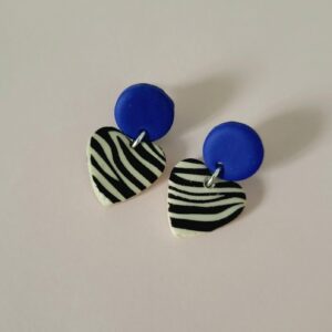 Boucles coeur zébre(Petites)