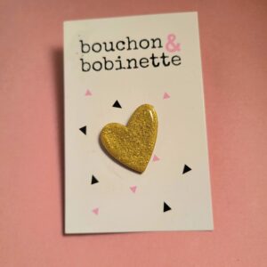 Pin's coeur doré